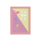 Quadro Decorativo MDF Flamingo Summer Moldura Rosa 22x32cm