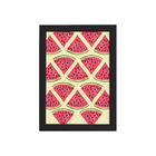 Quadro Decorativo MDF Melancia Pedaços Moldura Preta 22x32cm