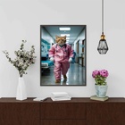 Quadro Decorativo Médico Gato 24x18cm - Com Vidro Moldura Pre
