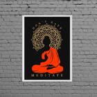 Quadro Decorativo Meditação Meditate 33x24cm - Com Vidro Mold