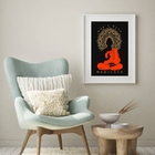 Quadro Decorativo Meditação Meditate - 60x48cm Moldura:madeir