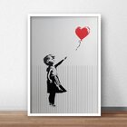 Quadro Decorativo Menina E Balão De Coração 30x40cm Branco