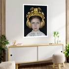 Quadro Decorativo Menina Surrealista  - 70x50cm Moldura Preta