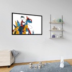 Quadro Decorativo Menino Dinossauro Abstrato  - 50x70cm Moldu