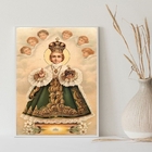 Quadro Decorativo Menino Jesus De Praga 24x18cm - Com Vidro M
