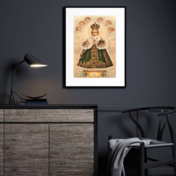 Quadro Decorativo Menino Jesus De Praga - 60x48cm Moldura:mad