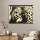 Quadro Decorativo Meninos Colorido com Vidro 80x60x2,8cm Tropical