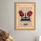 Quadro Decorativo Mente E Coração 33x24cm - Com Vidro Moldura