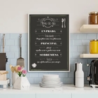 Quadro Decorativo Menu Do Dia 33x24cm - Com Vidro Moldura:mad