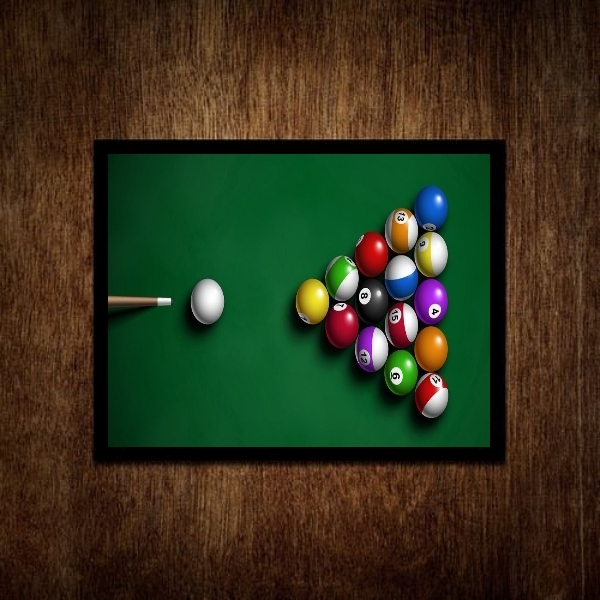 Quadro Decorativo Mesa De Bilhar- Sinuca 45x34cm Moldura:made