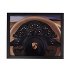 Quadro Decorativo Metal Volante Porsche Bege Cor Preto 40x50