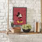 Quadro Decorativo Mickey Mouse 24x18cm Moldura:madeira Preta