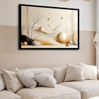 Quadro Decorativo Minerais Abstrato  - 50x70cm Moldura Branca