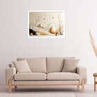 Quadro Decorativo Minerais Abstrato  - 50x70cm Moldura Branca