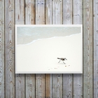 Quadro Decorativo Minimalista- Mar Pássaro Branco 24x18cm - C