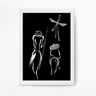 Quadro Decorativo Minimalista Don quixote 45x34cm - Com Vidro