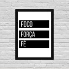 Quadro Decorativo Minimalista Foco Força Fé Listras