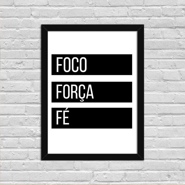 Quadro Decorativo Minimalista Foco Força Fé Listras