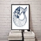 Quadro Decorativo Minimalista Iemanjá Sereia 33x24cm - Com Vi