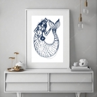 Quadro Decorativo Minimalista Iemanjá Sereia - 60x48cm Moldur