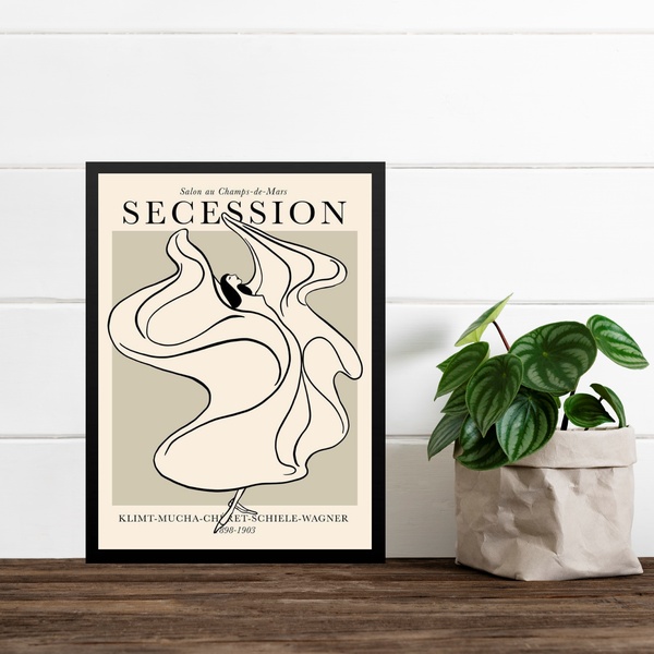 Quadro Decorativo Minimalista Mulher - Klimt 24x18cm - Com Vi