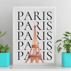 Quadro Decorativo Minimalista Paris 33x24cm Moldura Preta