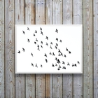 Quadro Decorativo Minimalista Pássaros Voando 45x34cm - Com V