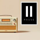 Quadro Decorativo Minimalista Pause 24x18cm - Com Vidro Moldu