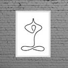 Quadro Decorativo Minimalista Yoga 24x18cm - Com Vidro Moldur