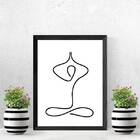 Quadro Decorativo Minimalista Yoga 24x18cm - Com Vidro Moldur