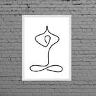Quadro Decorativo Minimalista Yoga 45x34cm - Com Vidro Moldur