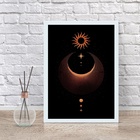 Quadro Decorativo Místico Eclipse 24x18cm Moldura:madeira Pre