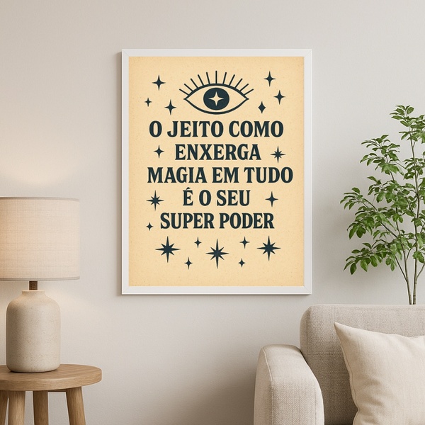 Quadro Decorativo Místico - Magia Super Poder 45x34cm Moldura