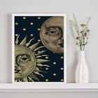 Quadro Decorativo Mistico Sol E Lua - Metades 24x18cm - Com V