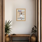 Quadro Decorativo Moça Balões 33x24cm Moldura Preta