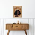 Quadro Decorativo Moça Negra 24x18cm Moldura Branca