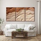 Quadro Decorativo Modelo Areia Com 3 Telas Para Sala, Casa De