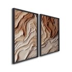 Quadro Decorativo Modelo Barro Com 2 Telas De Parede Para Sal