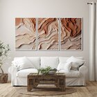 Quadro Decorativo Modelo Barro Com 3 Telas Para Sala, Casa De