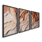 Quadro Decorativo Modelo Barro Com 3 Telas Para Sala, Casa De