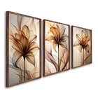 Quadro Decorativo Modelo Floral Abstrato 3 Telas De Parede Pa