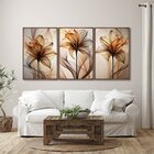 Quadro Decorativo Modelo Floral Abstrato 3 Telas De Parede Pa