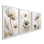 Quadro Decorativo Modelo Floral Ii Com 3 Telas De Parede Para