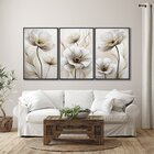 Quadro Decorativo Modelo Floral Ii Com 3 Telas De Parede Para