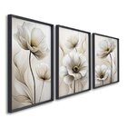 Quadro Decorativo Modelo Floral Ii Com 3 Telas De Parede Para