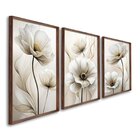 Quadro Decorativo Modelo Floral Ii Com 3 Telas De Parede Para