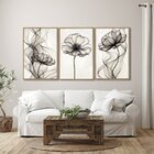 Quadro Decorativo Modelo Floral Iii Com 3 Telas De Parede Par