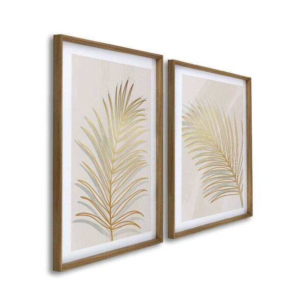 Quadro Decorativo Modelo Folha 2 Telas 60x90cm Para Sala Quar