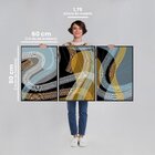 Quadro Decorativo Modelo Linhas E Formas Com 3 Telas Para Qua