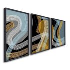 Quadro Decorativo Modelo Linhas E Formas Com 3 Telas Para Qua